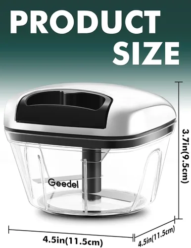 Miniatura 9 de Procesador manual de alimentos, cortador de verduras Geedel con cuerda, picador de alimentos y cortador de verduras para verduras, frutas, ensalada