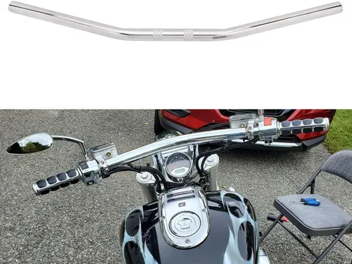 Miniatura 7 de Manillar de motocicleta de 7/8" 22 mm, universal para Bobber Cafe Racer Sportster Cruiser XL 883 1200, Chopper Custom Softail Dyna Street Bob