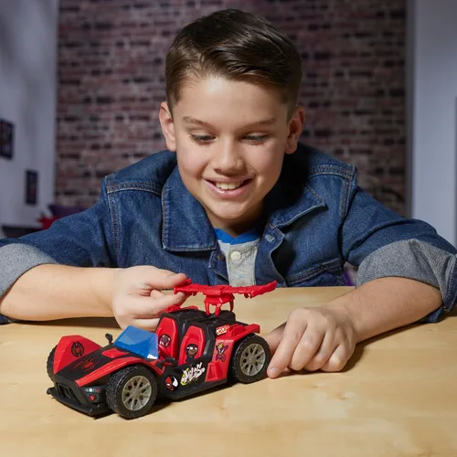 Miniatura 7 de Marvel Spider-Man VenomVersus Epic World of Action Miles Morales Remix Blast Racer 4 pulgadas (3.9 in) figura y coche de juguete, accesorios