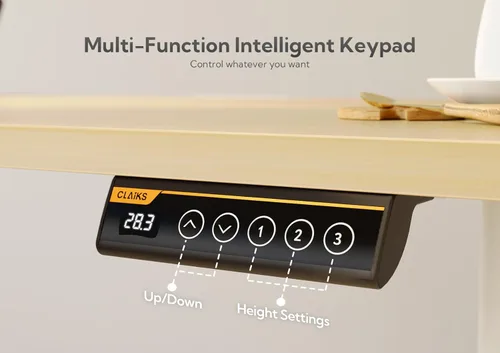 Miniatura 9 de Claiks Escritorio Eléctrico de Pie, Escritorio Ajustable de Altura para Pararse, Escritorio de Oficina en Casa de 48x24 Pulgadas con Tablero