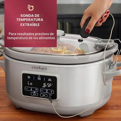 Miniatura 3 de Crockpot olla de cocción lenta programable de 7 cuartos de galón portátil con Sous Vide, acero inoxidable