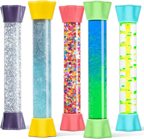 Miniatura 10 de Special Supplies Juguete de burbujas de movimiento líquido, tubos geniales, temporizador de reloj de arena colorido con movimiento de gotas