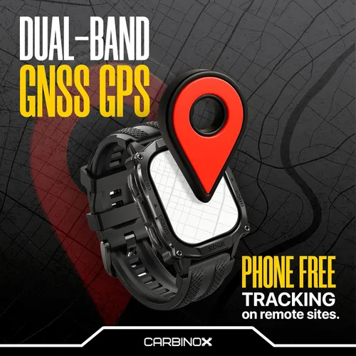 Miniatura 2 de CARBINOX Edge Smart Watch resistente, 1.96 ″ AMOLED, acero inoxidable, IP69K/5ATM rastreadores de fitness, doble banda GNSS, 500mAh, llamadas Negro