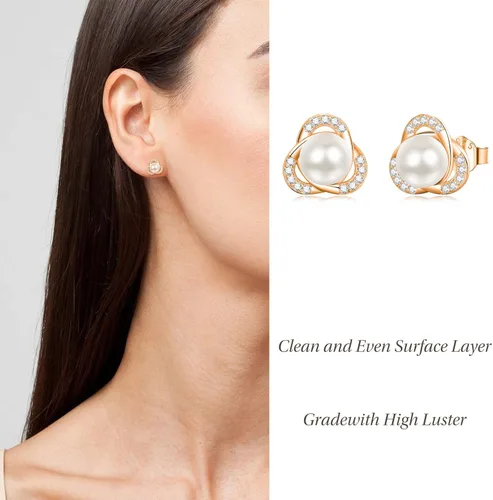 Miniatura 6 de AENEAS Pearl Stud Earrings for Women Sterling Silver Cultured Pearl Studs Earrings Jewelry Gifts for Women Mom Wife
