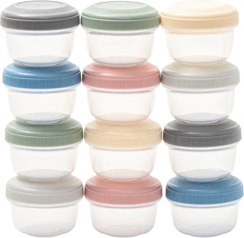 Miniatura 8 de WeeSprout Recipientes de comida para bebés, recipientes pequeños de 4 onzas con tapas, a prueba de fugas y herméticos, aptos para congelador, aptos
