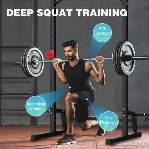 Miniatura 2 de Power Cage Rack ajustable en altura para sentadillas, gimnasio en casa, torre de energía multifunción para dominadas, soporte de entrenamiento