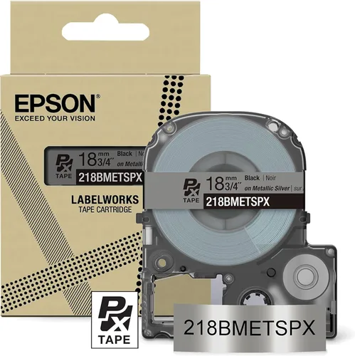 Miniatura 12 de Epson LABELWORKS 218BMBEPX - Cartucho de cinta de PET (poliéster), color negro sobre beige mate, 3/4 pulgadas de ancho, 26 pies
