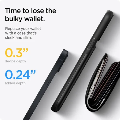 Miniatura 5 de Spigen Slim Armor CS - Funda compatible con ranura para tarjetas iPhone 13, color negro
