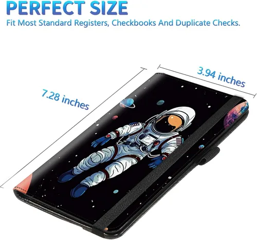Miniatura 141 de Funda para chequera para hombres y mujeres, cartera de cuero RFID con ranuras para tarjetas de crédito, soporte de cheques duplicados personales