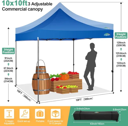 Miniatura 143 de COBIZI Tienda de campaña desplegable de 6.6 x 6.6 pies, toldo resistente, fácil de instalar, impermeable, para exteriores, fiestas, playa, jardín