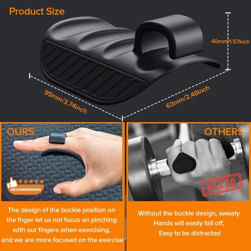 Miniatura 5 de FUNTOFUN Agarre de silicona antideslizante para gimnasio, almohadillas de goma para hombres y mujeres, guantes protectores ergonómicos de palma