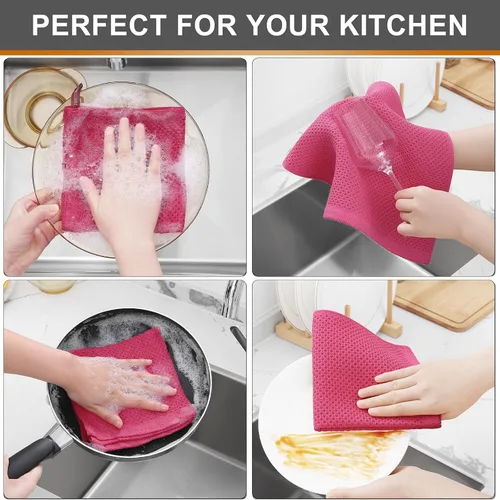Miniatura 406 de Kitinjoy - Paños de cocina de 100 % algodón, tela de tejido gofrado, paño de limpieza ultrasuave, absorbente y de secado rápido. Beige
