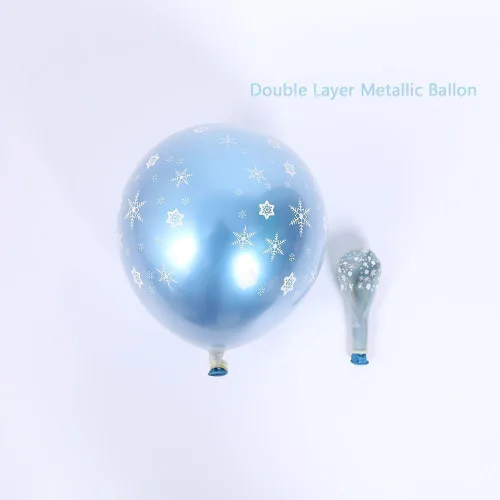 Miniatura 5 de Kit de arco de guirnalda de globos de copo de nieve azul - Globo de copo de nieve con globos de látex plateado azul blanco para el país