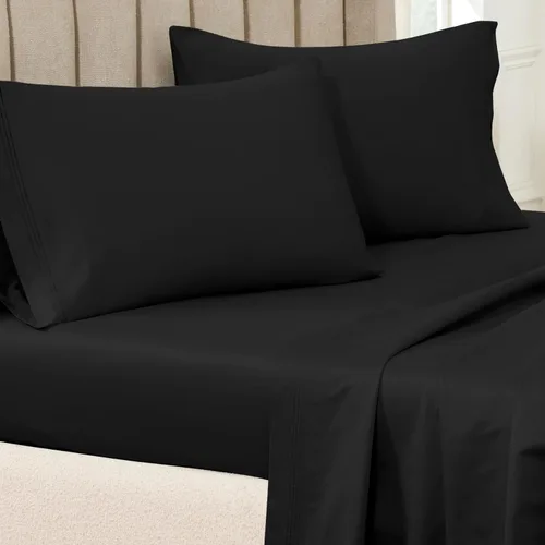 Miniatura 15 de Superior 100% algodón egipcio de 650 hilos, juego de fundas de almohada estándar de 2 piezas, una sola capa, sólido, azul bebé