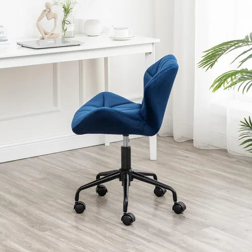 Miniatura 5 de Roundhill Furniture Eldon Diamond - Silla de oficina giratoria ajustable con diseño capitoné, color gris y azul