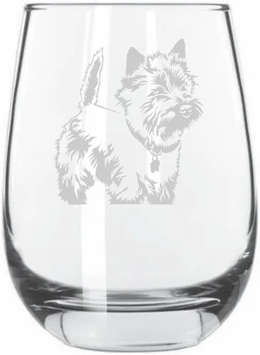 Miniatura 250 de Sakhalin Husky Dog - Copa de vino grabada personalizada de 15.25 onzas sin tallo