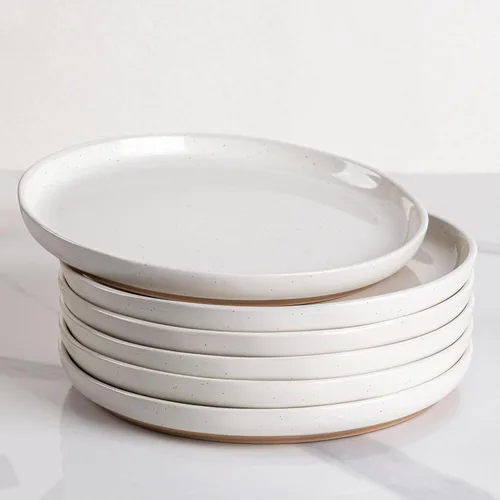 Miniatura 12 de AmorArc Juego de Platos de Aperitivo de Cerámica, Juego de 6, Platos de Gres Hechos a Mano de 21 cm para Postre, Ensalada, Aperitivo, Cena, Apto
