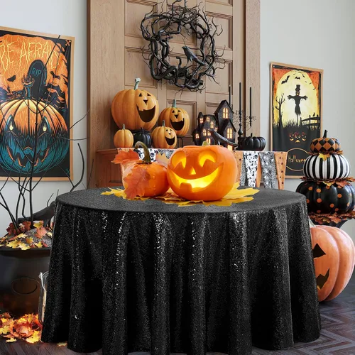 Miniatura 22 de Hahuho Mantel rectangular de lentejuelas de 50x80 pulgadas, color champán, mantel con purpurina para decoración de despedida de soltera, cumpleaños