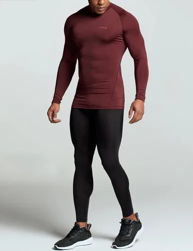 Miniatura 8 de TSLA - Paquete de 1 o 3 camisas de compresión de manga larga FPU 50+ para hombre, camisa de entrenamiento atlético, protector de erupción