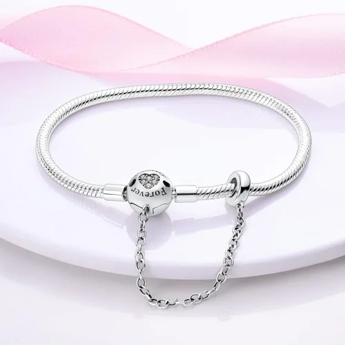 Miniatura 2 de KUNSIR Pulsera de plata de ley 925 con cierre de palma, cadena de serpiente, pulseras básicas para cualquier dije PDL, para adolescentes y mujeres