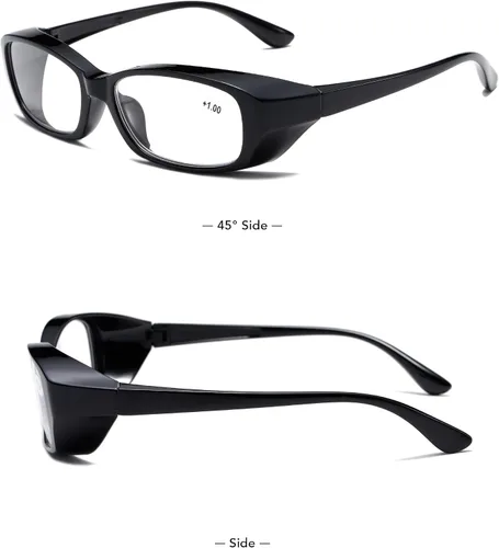 Miniatura 6 de B&Q Paquete de 3 lentes de lectura unisex con marco negro grueso, lentes transparentes para hombres y mujeres