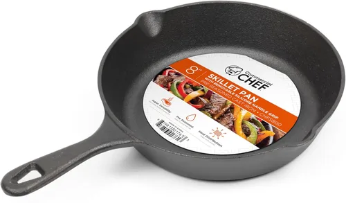 Miniatura 13 de Commercial CHEF Juego de sartenes de hierro fundido de 3 piezas, 6 pulgadas, 8 pulgadas y 10 pulgadas, utensilios de cocina de hierro fundido