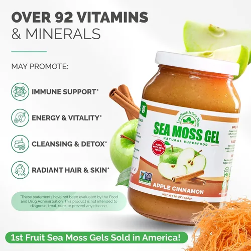 Miniatura 3 de Gel orgánico de musgo de mar (8 sabores) – 16 onzas – fruta real – musgo de mar silvestre
