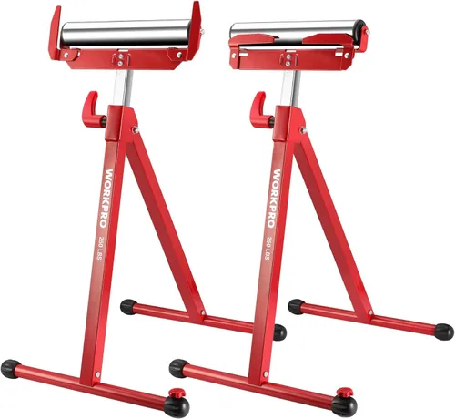 Miniatura 8 de WORKPRO Soporte de Rodillo Plegable con Altura Ajustable, Servicio Pesado con Capacidad de Carga de 250 LB, Salida para Carpintería