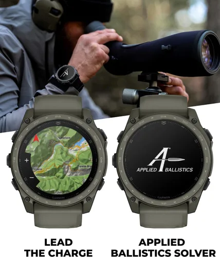 Miniatura 3 de Garmin Tactix 8 Cerakоtе de 2.008 in, reloj inteligente táctico con GPS premium, pantalla AMOLED, solucionador de balística aplicada, paquete