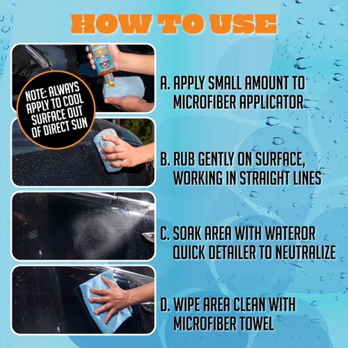 Miniatura 4 de Chemical Guys Kit para eliminar manchas de agua resistente para pintura, vidrio y metal: elimina residuos minerales y acumulación superficial