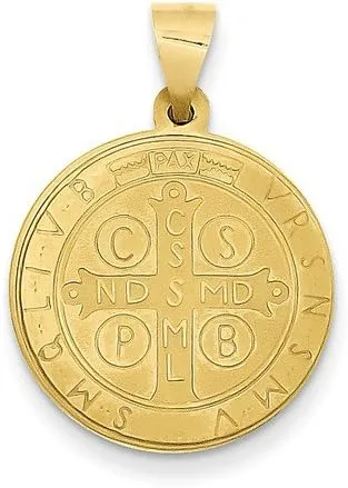 Miniatura 2 de Medalla de San Benito de oro amarillo de 14 k 0827 x 0748in