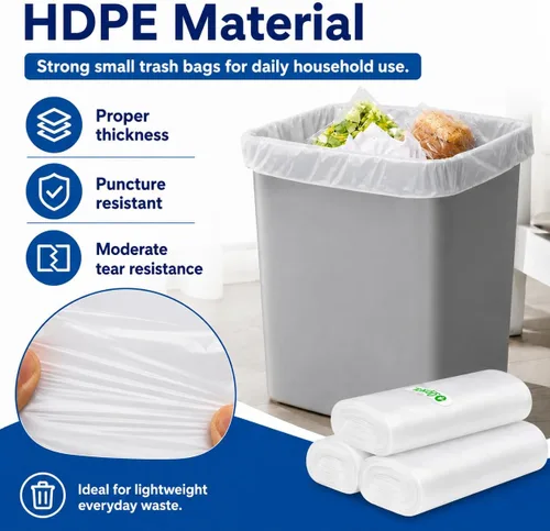 Miniatura 6 de Teivio, bolsas de basura pequeñas y fuertes de 1.2 galones, 180 unidades, bolsas de basura de 5 litros, bolsas de plástico para el hogar, oficina