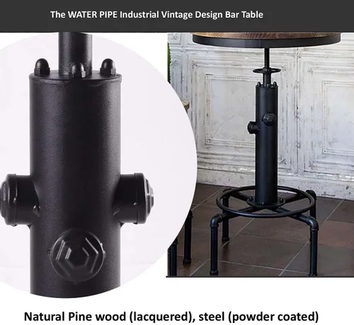 Miniatura 4 de Mesa de bar vintage, mesa de bistró industrial, mesa de pub de granja, mesa de centro de cocina rústica, mesa de centro de comedor de 32 a 38
