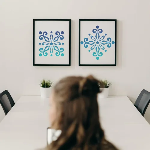 Miniatura 7 de Paquete de 4 plantillas grandes de azulejos españoles de 12 x 12 pulgadas, plantillas de suelo reutilizables para pintar en pisos, azulejos, patio