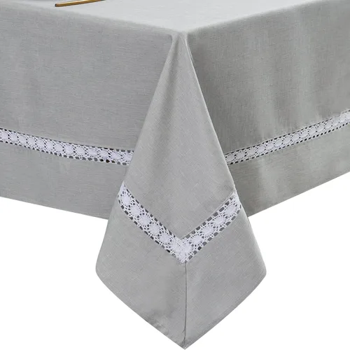 Miniatura 35 de EHouseHome Mantel de tela resistente con encaje blanco, impermeable, sin arrugas, resistente a las manchas, a prueba de aceite, para comedor