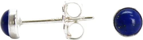 Miniatura 30 de Aretes de tuerca con piedras preciosas para mujeres y niñas, bisel redondo de 0.157 in de plata esterlina 925