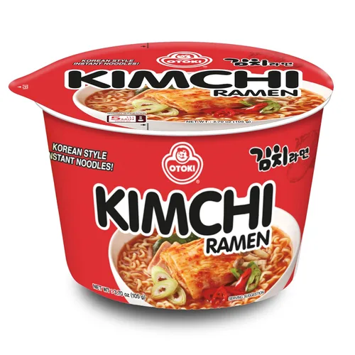 OTOKI Kimchi Ramen - Tazones de tazón, paquete de 6 (3.70 oz), fideos instantáneos coreanos, sabor picante Kimchi picante