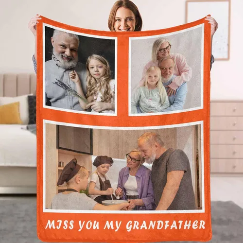 Miniatura 21 de Mantas personalizadas con fotos, texto, manta personalizada con imagen, hecha en Estados Unidos, personalizada para Navidad, cumpleaños, boda