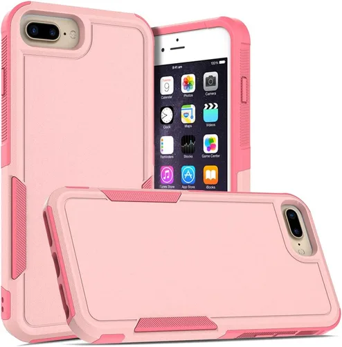 Miniatura 32 de Funda WOGROO para iPhone 8 Plus, iPhone 7 Plus de 5.5 pulgadas, funda protectora para teléfono a prueba de golpes, fuerte y duradera, color negro