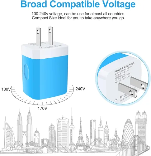 Miniatura 7 de Cargador de pared USB C, bloque de carga rápida PD tipo C de 20 W y cable de 6 pies compatible con Google Pixel 10/10 Pro XL/9a/9 XL 8a 8 7a 7 6 5