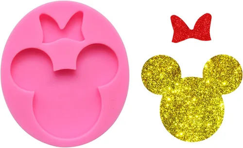 Lindo llavero de lazo de cabeza de ratón, moldes de silicona para resina epoxi, molde de fondant para decoración de pastel de caramelo de chocolate