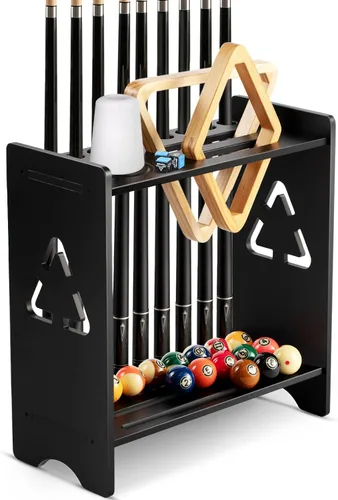 EXTCCT Soporte de Suelo para Tacos de Billar - Estante para Tacos de Billar de Madera Maciza de Roble que Sostiene 9 Tacos y Organizador de