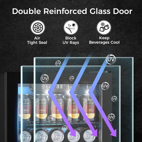 Miniatura 3 de Electactic Nevera de Vino Independiente de Encimera 12 Botellas, 50 Latas Bodega de Vino Enfriador de Bebidas para Refrescos, Cerveza Enlatada