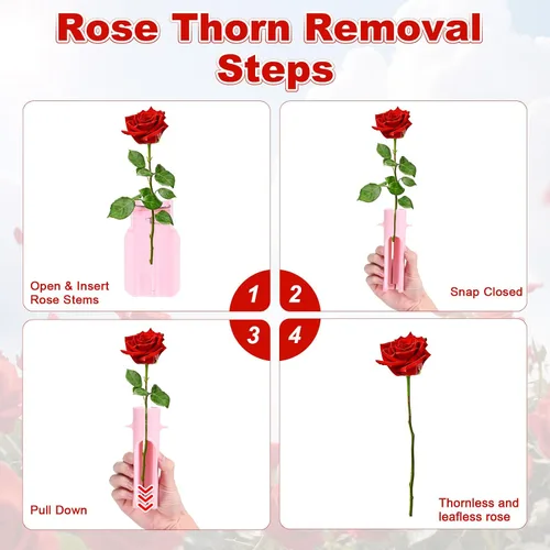 Miniatura 4 de M METERXITY Paquete de 1 herramienta peladora de espinas de rosas, pelador de espinas de hojas de tallo de rosa de metal para ramos, ramas