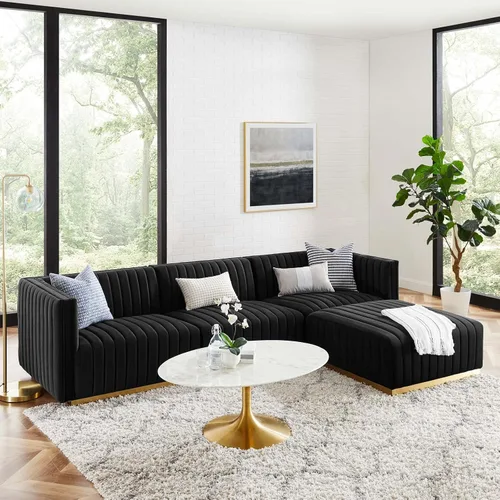 Miniatura 69 de Modway Conjure Seccional, Oro Negro