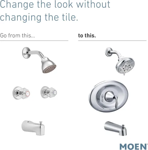 Miniatura 3 de Moen T2139EPBN Eva Posi-Temp Eco-Performance - Kit de molduras para bañera y ducha, requiere válvula, níquel cepillado