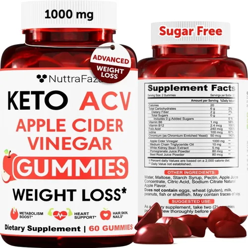 Keto ACV Gummies Advanced Weight Loss - Gomitas Keto ACV para perder peso para mujeres y hombres - Suplemento de gomitas Keto - Desintoxicación y