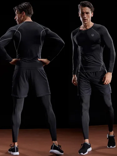 Miniatura 5 de Neleus - Camisas de compresión de manga larga para hombre, para ejercitarte, correr, 3 u.