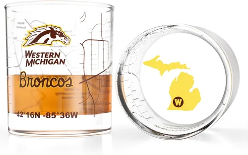 Miniatura 20 de Greenline Goods – Vasos de Whiskey de la Universidad Estatal de Michigan Spartans (Set de 2), 10 oz – Logo de Color Completo + Mapa del Campus