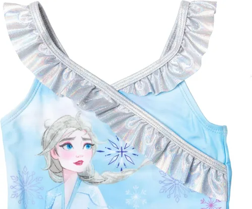 Miniatura 5 de Disney Frozen Elsa Anna - Traje de baño de una pieza para niñas y niños grandes, Azul